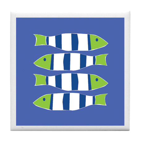 Blue Green Picket Fish Coaster