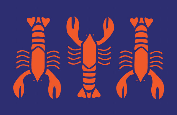 Hot Lobster Blue & Red Vinyl Placemat