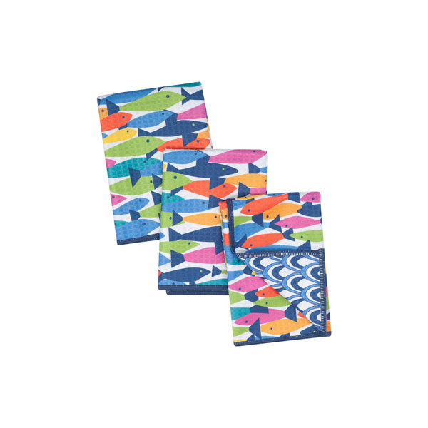 Rainbow Fish Mighty Mini Towel (Set of 3) Reversible