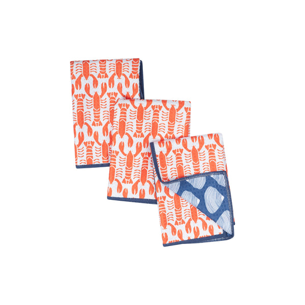 Hot Lobster Mighty Mini Towel (Set of 3) Reversible