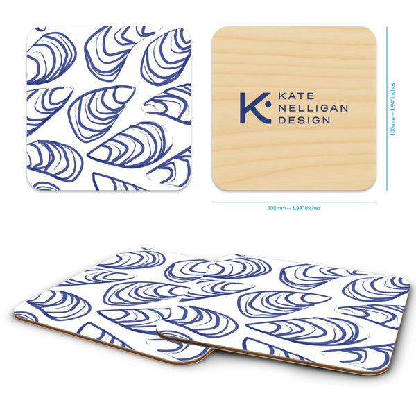 Abstract Mussels Wooden Coaster