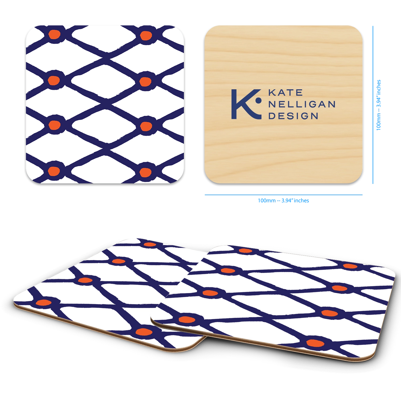 Fishnet Wooden Coaster