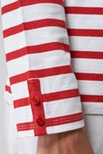 Women's Striped Boatneck Shirt in Red/White