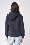 Women's Soft Short Jacket with Hood in Navy