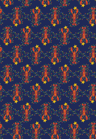 Kate Nelligan Design Lobster Lights Wrapping Paper