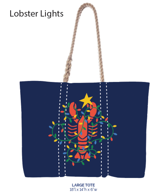 Sea Bags x Kate Nelligan Lobster Lights Large Tote Hemp Handle