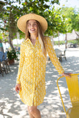Rebecca Shirt Dress in Shell Yellow