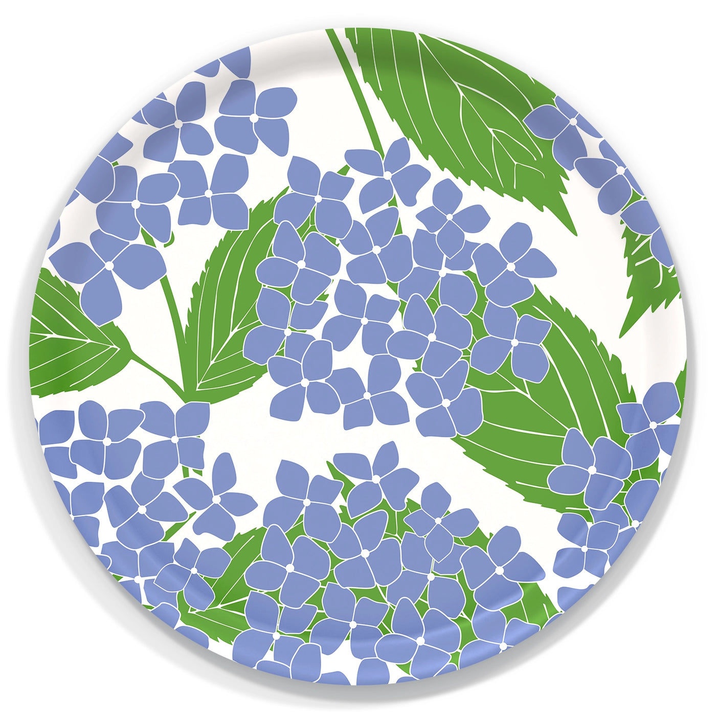 Hydrangea Round Wooden Tray