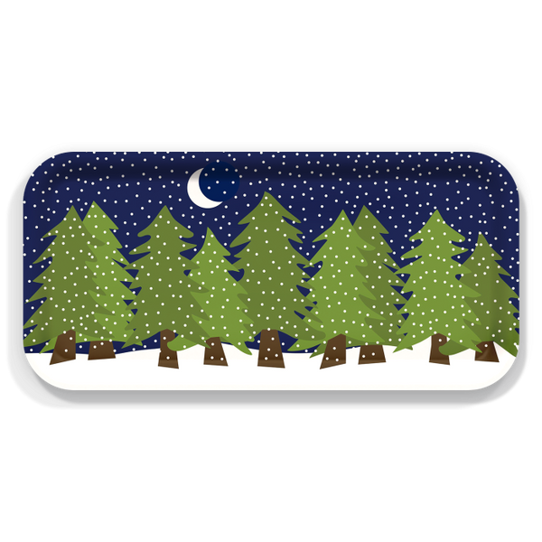 Midnight Snow Small  Wooden Tray