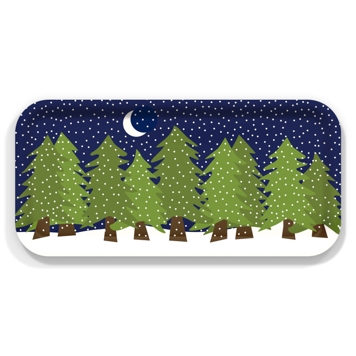 Midnight Snow Small  Wooden Tray