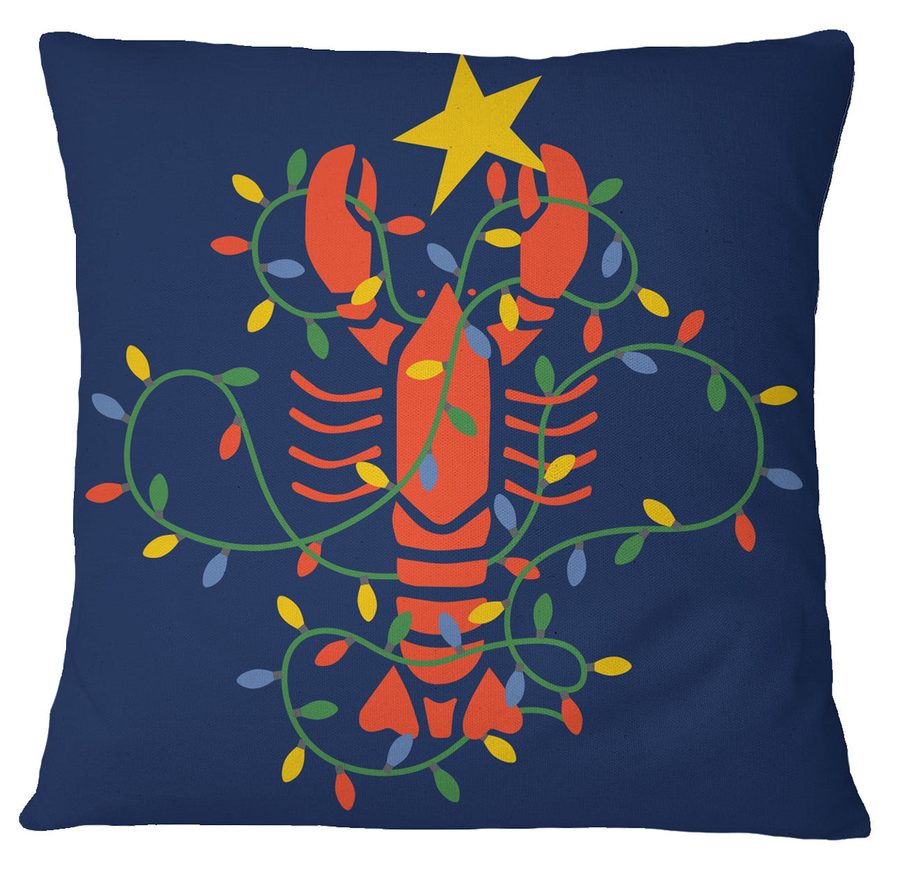 Lobster Lights Square Pillow
