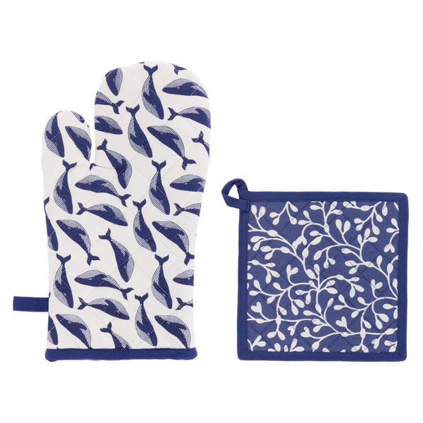 Whale Oven Mitt & Pot Holder Set