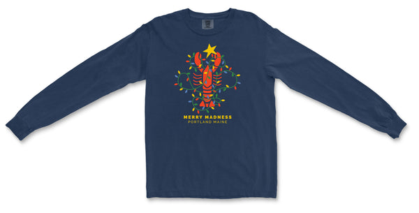 Merry Madness Portland Lobster Lights Long Sleeve Shirt