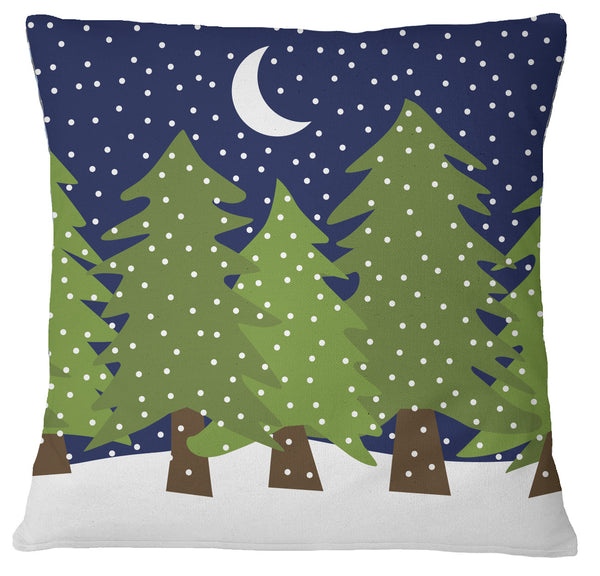 Midnight Snow Square Pillow