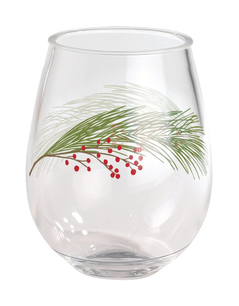 Acrylic Wine Tumbler - Winterberry Pine