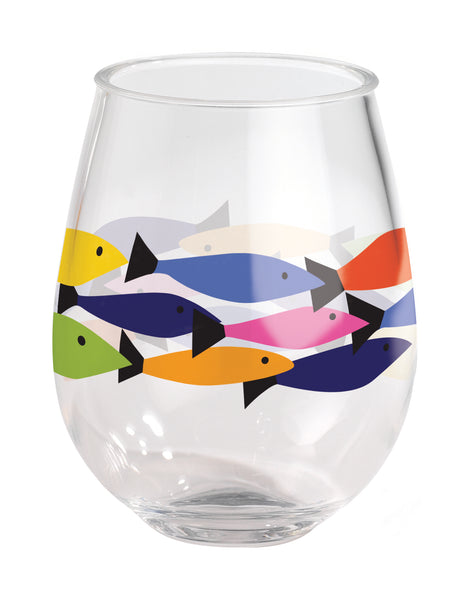 Acrylic Wine Tumbler - Rainbow Fish