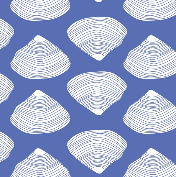 Clamshell in Periwinkle - Kate Nelligan Design Cotton Fabric by the Yard