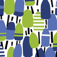 Buoys in Green and Blue - Kate Nelligan Design Cotton Fabric by the Yard