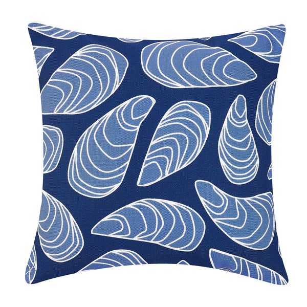 Indoor Outdoor Blue Mussel Pillow