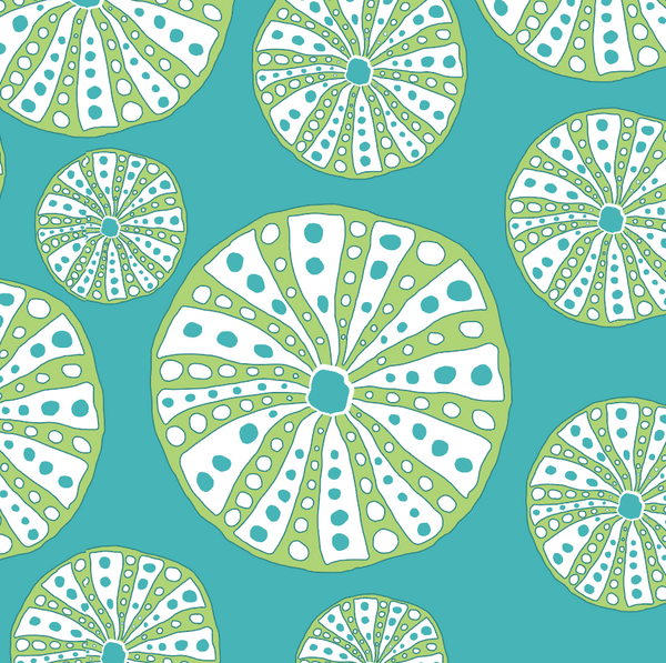 Turquoise Urchin - Kate Nelligan Design Canvas Fabric by the Yard