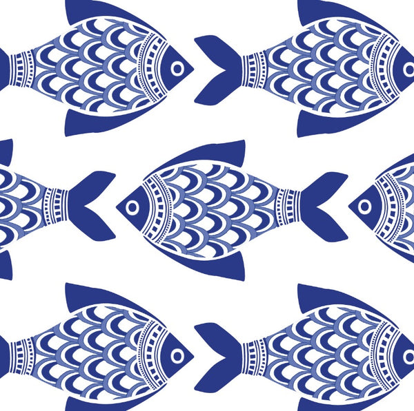 Porcelain Fish Kate Nelligan Design Cotton Fabric by the Yard