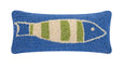 Blue and Green Picket Fish Hooked Pillow