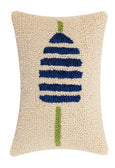 Navy Striped Buoy Hooked Pillow