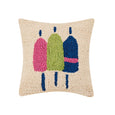Pink Green & Blue Buoys Hooked Pillow