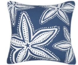 Navy Starfish Canvas Pillow