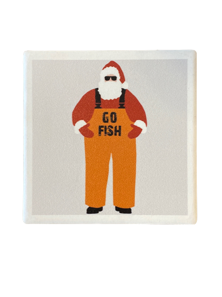 Go Fish Santa Coaster