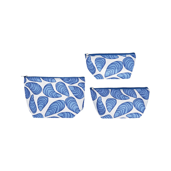 Cosmetic Travel Bags Set of 3 Mussels