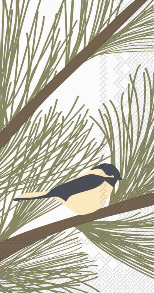 Chickadee and Pine Napkin