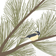 Chickadee and Pine Napkin