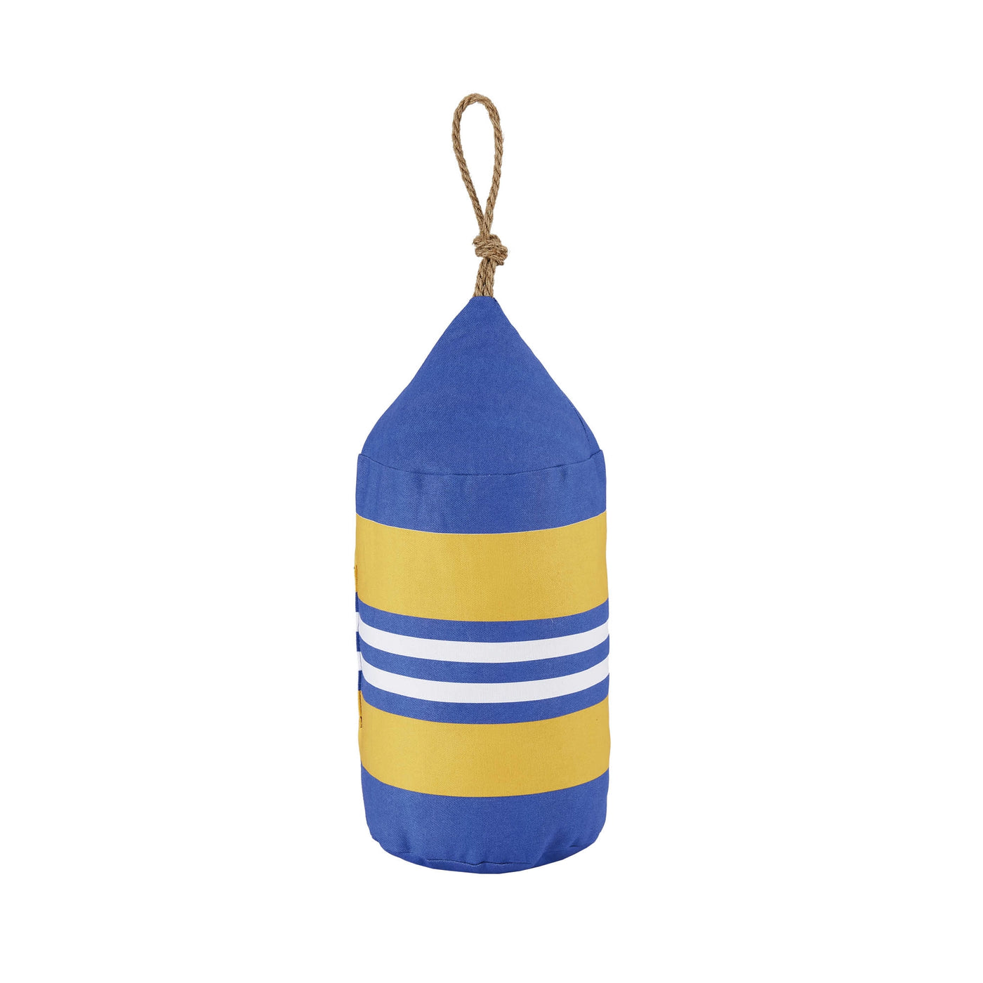 Buoy Shaped Pillow - Yellow, White & Blue
